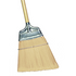 Upright Broom, Tan Flagged Polypropylene Angled, Large Flare, Wood Handle