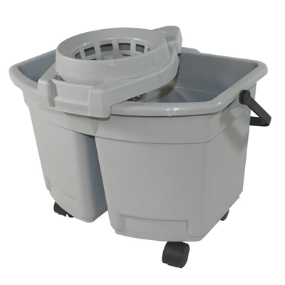 Divided Pail With Hand Wringer Gray 15 qt.