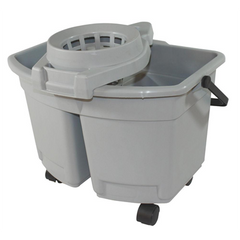 Divided Pail With Hand Wringer Gray 15 qt.