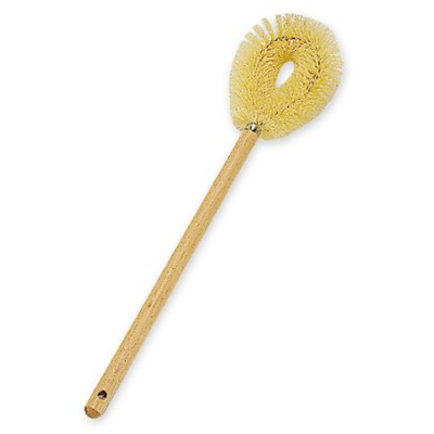 Toilet Bowl Brush, Hardwood Handle, Polypropylene Fill, Yellow