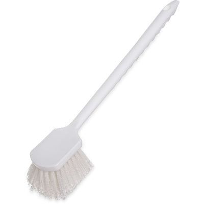 Utility Scrub Brush with Polyester Bristles 20" x 3" - White