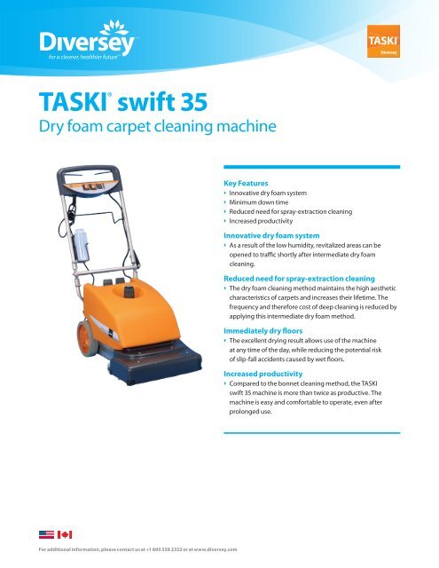 TASKI Swift 35 Walk-Behind Dry Foam Carpet Cleaning Machine